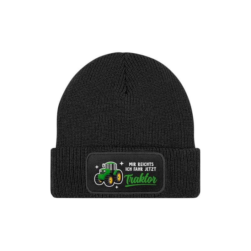 MoonWorks® Winter Hat Children's Beanie for Boys with Saying Tractor