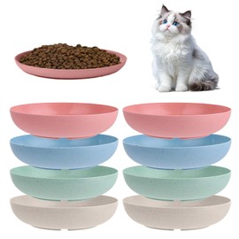 ZENITHX 8PCS Juego de Cuencos para Gatos,tazón de Comida para Gatos,5.6 Pulgadas Plato de Comida para Gatos,Cuencos Poco Profundos para Gatitos y Animales Pequeños