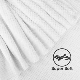 HOMEXCEL Bath Towel Set Pack of 2, (27 x 54 Inches) Microfiber Ultra Soft Highly Absorbent Bath Towel, Lightweight and Quick Drying Towels for Body, Sport, Yoga, SPA, Fitness, White