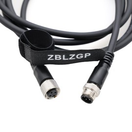 ZBLZGP M12 A-Coded 4-core Male to Female Industrial Connecting Cable, IP67 Rated,22AWG Copper Conductors Ideal for Industrial Automation, Robotics & Sensor Networks 1M