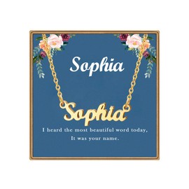 Ldurian Custom Name Necklace | Sophia Name Pendant Necklace Gifts | Birthday Jewelry Gift for Women's Pendant Necklaces