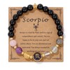 GolbalJew Scorpio Zodiac Bracelets Healing Crystal 12 Constellations Protection Stone