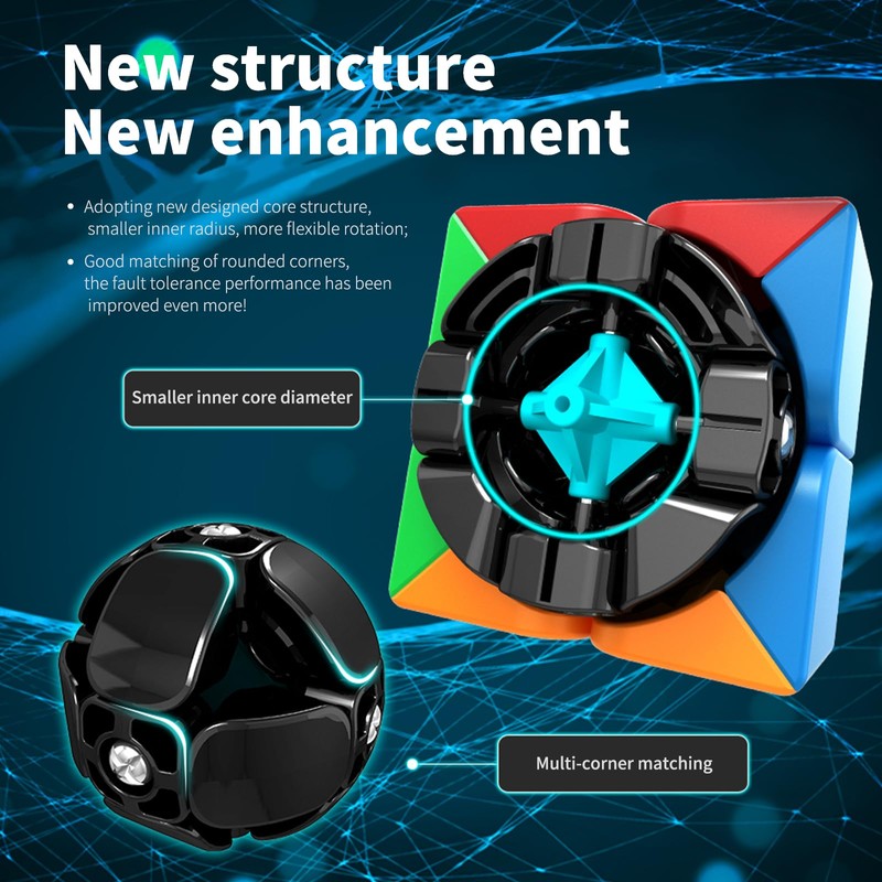 Moyu Meiong2 Magic Cube 2x2 Traditional Speed Puzzle Cubing Classroom