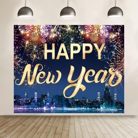 Happy New Year Backdrop 10x8ft New Years Decorations