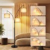 OUTON Arc Led Floor Lamp, Modern Black 3 Light Arched