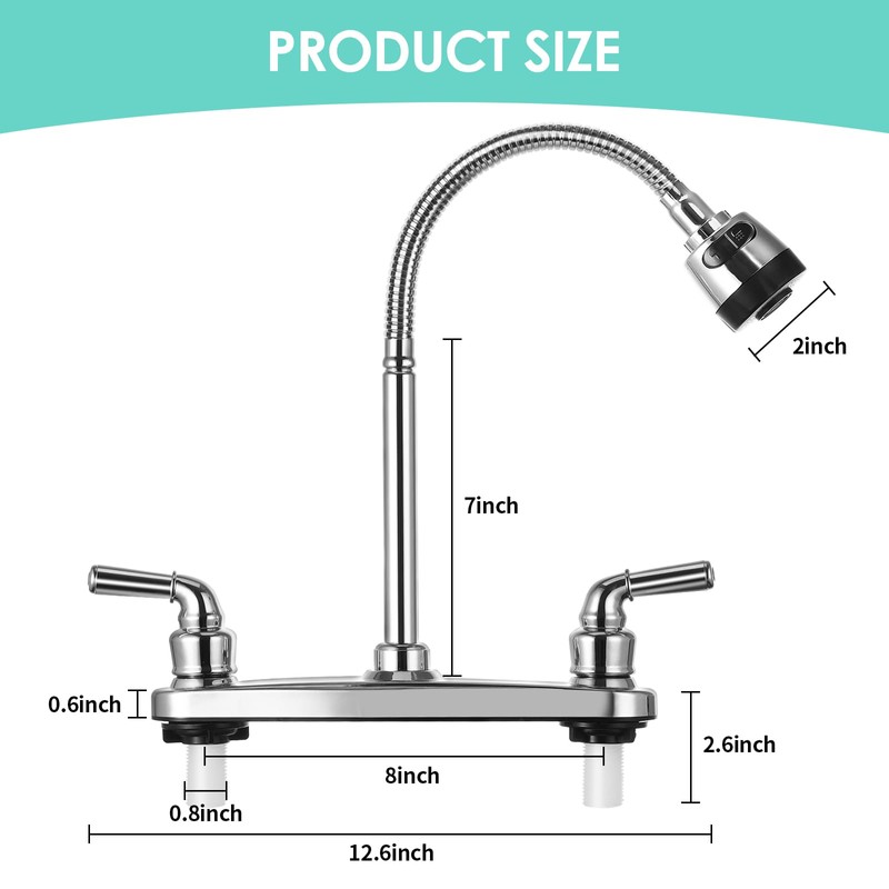 RV Kitchen Faucet Non-Metallic, Flexible Spout for Campers, Motorhomes, Travel