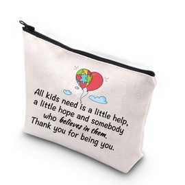 WCGXKO Autism Awareness Gift Thank You Gift Makeup Bag for Autism Teacher Helper Supporter (All Kids Need CA)