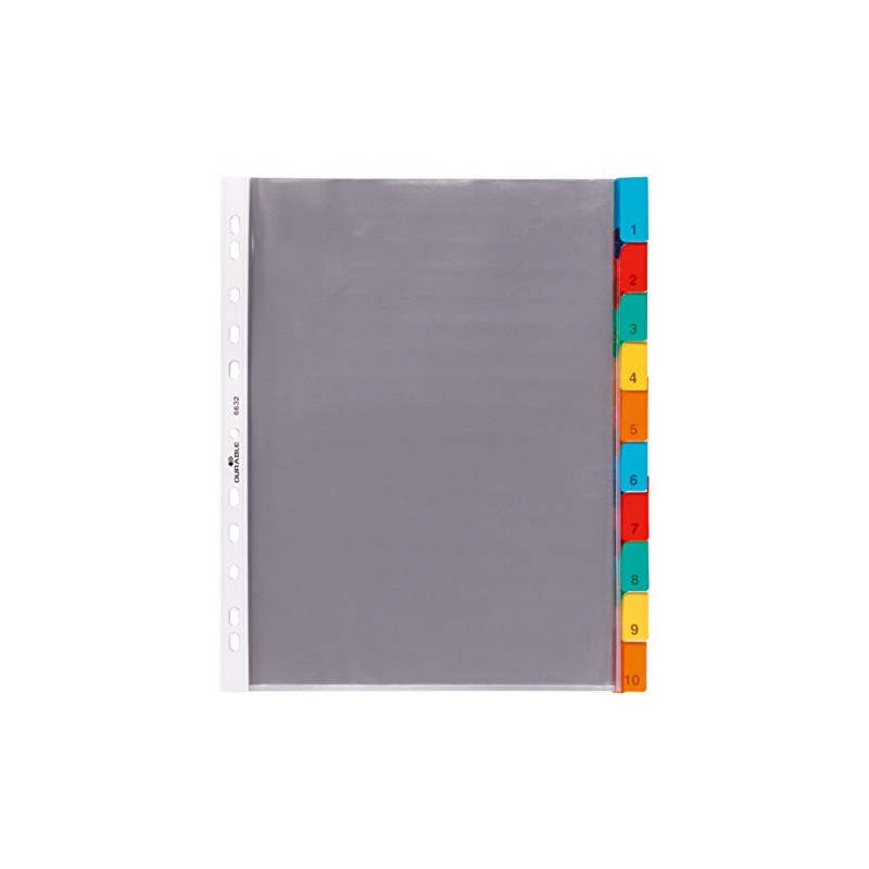 Durable 663219 Punched Pockets Index Set with 10 Divisions -