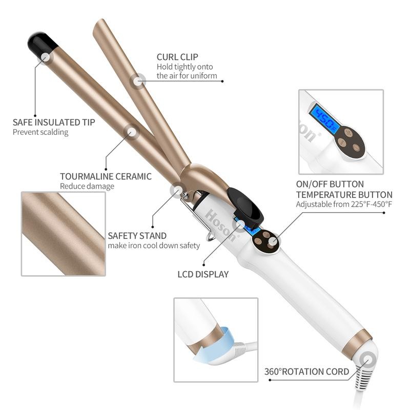 Hoson 3/4 Inch Long Barrel Curling Iron - Size: 1/2