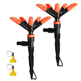 HEEDU 2PCS Aspersores de Riego Jardín, Aspersor de Césped, Aspersor Giratorio Automático de 360°, Ajuste de Boquilla de 15-45°, Adecuado para Exteriores, Jardín y Césped