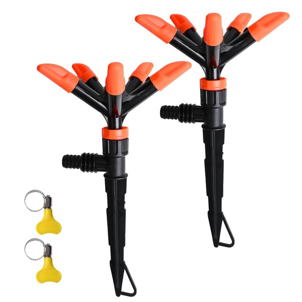 HEEDU 2PCS Aspersores de Riego Jardín, Aspersor de Césped, Aspersor