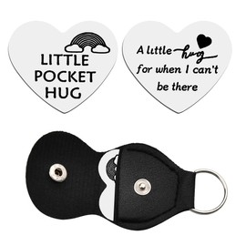 Motivational Pocket Hug Token Gifts for Friend Long Distance Gifts for Boyfriend Girlfriend Couple Birthday Gifts for Women Men Family Daughter Son Heart A Little Hug for When I Can't There Keychain