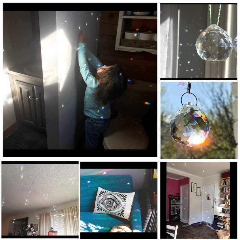 Petrichor Clear Crystal Hanging Ball Feng Shui Prism Sun Catcher