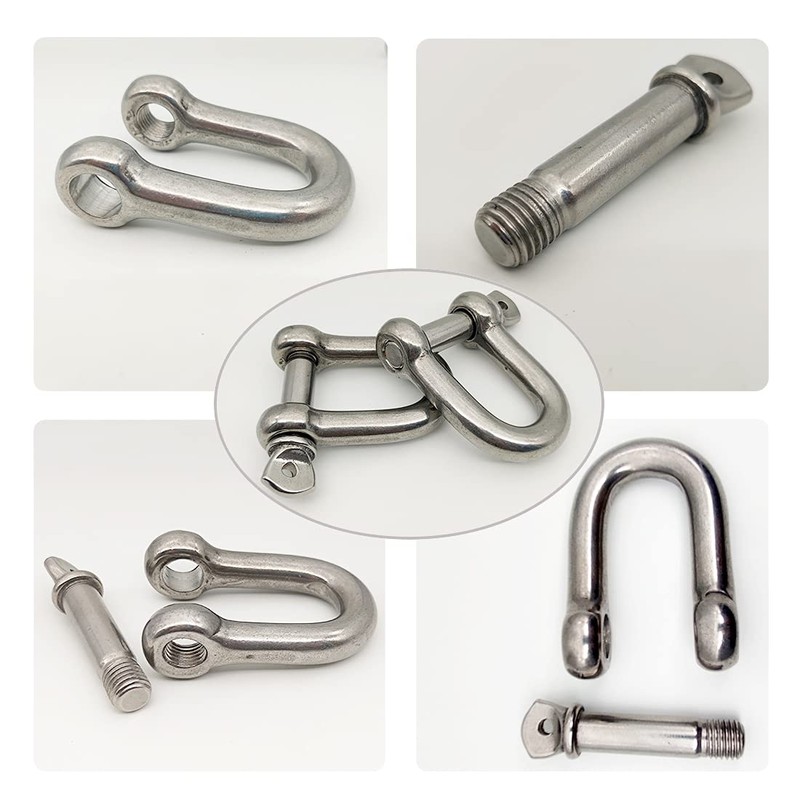 D Ring Shackle Lock-M10/0.4", 304 Stainless Steel D Ring for