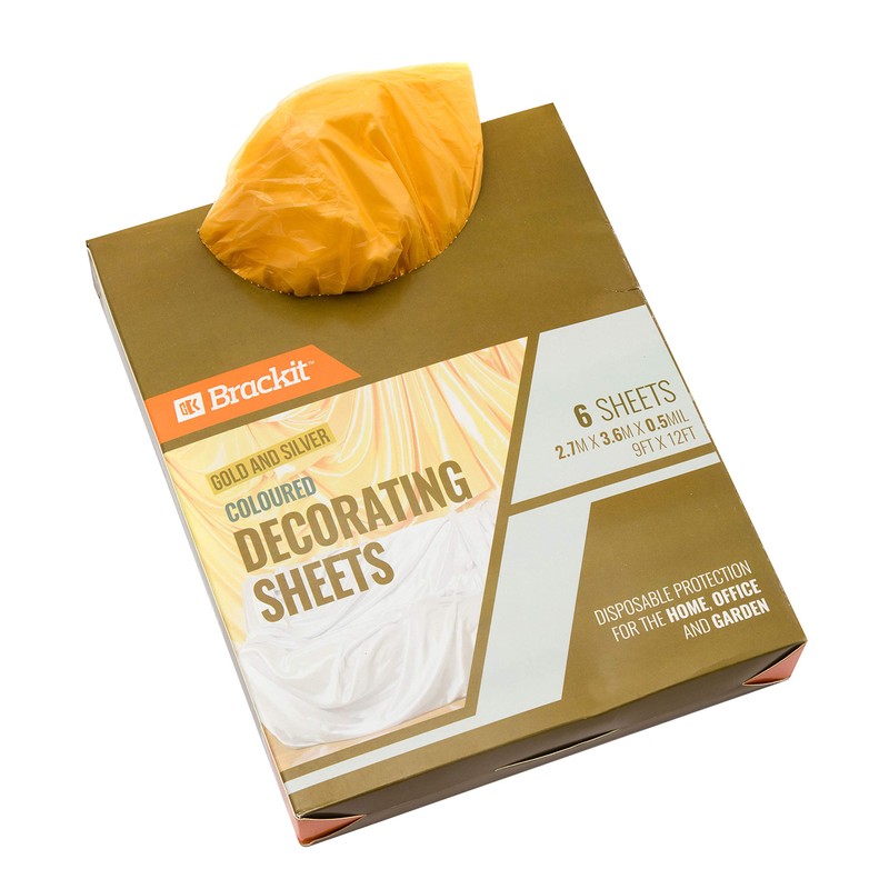 brackit MT2251 Dust Sheets, Gold/Silver (6 Pack)