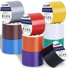 Oleitodh 10 Pack Colored Electrical Tape 2 in x 66 ft Waterproof Electrical Insulating Tape High Temperature Resistance Electric Tape Under 600V Home Outdoor Multipurpose Multicolor Vinyl Tape