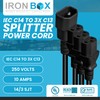 IronBox Electric IEC C14 to 3X C13 Splitter Power Cord