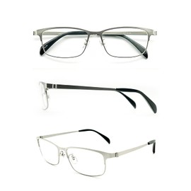 LANCETTI 老眼鏡 メンズ おしゃれ ブルーライトカット 度数 1.0 シルバーマット LC-R701