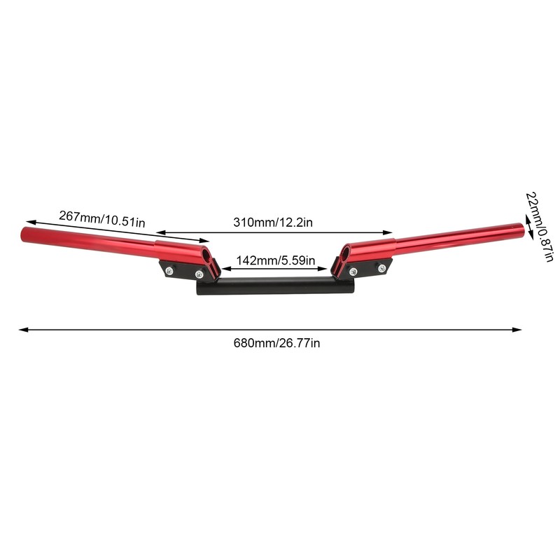 Motorcycle Handlebar 22mm Universal Adjustable Handle Bar for Sports Car