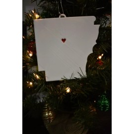 ARKANSAS STATE OUTLINE LITTLE ROCK HEART ORNAMENT HOLIDAY CHRISTMAS USA PR244-AR