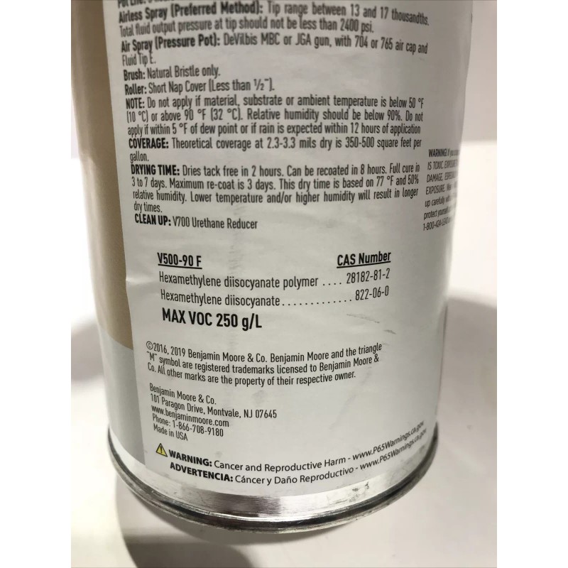 Benjamin Moore Aliphatic Acrylic Urethane Gloss Part B Catalyst V500-90