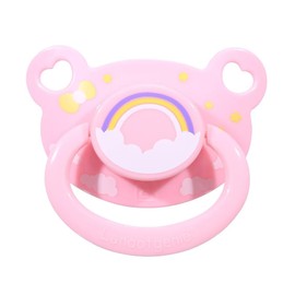 Landofgenie Chupete de tamaño adulto, mango grande, escudo grande, estampado lindo, color rosa