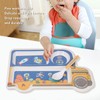 Kids Dinner Plate with Spoon Bamboo Fiber Divided Plates Cartoon