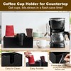 Fiwochic 2 Pcs Acrylic Coffee Cup Holder with 3 Compartments