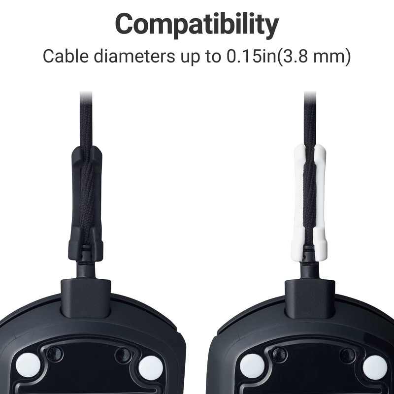 ELECOM Mouse Cable Lift 4-Pack (2 Black, 2 White) [Lifts