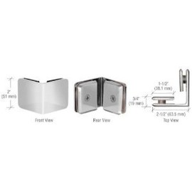 CRL Chrome Beveled Style 90 Degree Glass-to-Glass Clamp