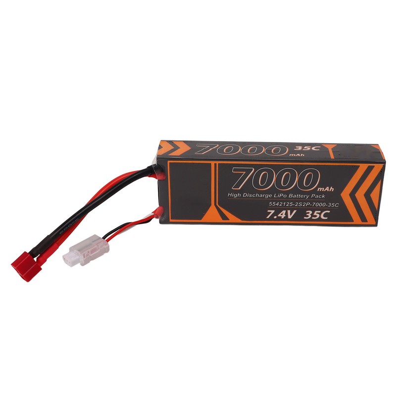 7000mAh Lipo Battery 35C Discharge Rate 7.4V 2S2P T Shape
