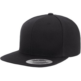 YP Classics Yupoong 6 Panel Classic Trucker Snapback Hat Flatbill Cap OSFM One Size Fits Most Adults, Men, Women, or Youth (US, Alpha, One Size, Medium, Black)