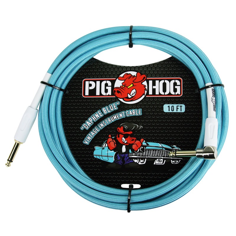Pig Hog PCH10DBR - Cable de instrumento de guitarra azul
