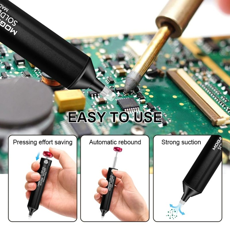 MOGAOPI Solder Sucker Desoldering Pump with Spare nozzle, Vacuum Pump