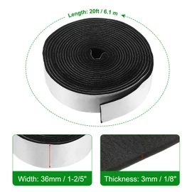HARFINGTON Smoker Gasket Seals 20FT 1-2/5" x 1/8" High Temp Grill Gasket Replacement High Heat BBQ Gasket Tape BBQ Smoker Gasket Self Stick Felt for Smokers BBQ Lid