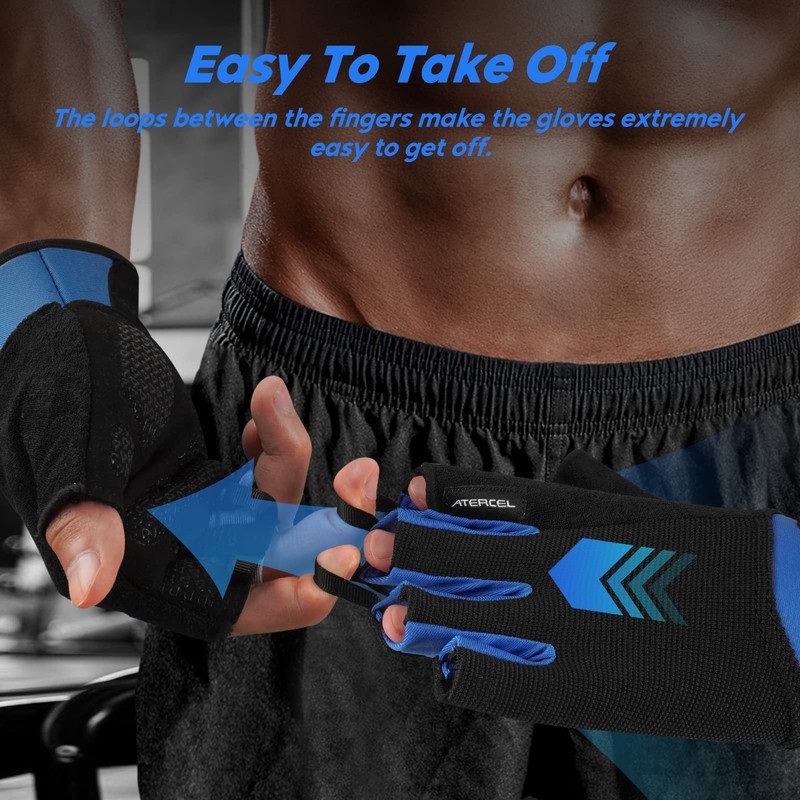 Atercel Fitness Gloves (Blue, XS)