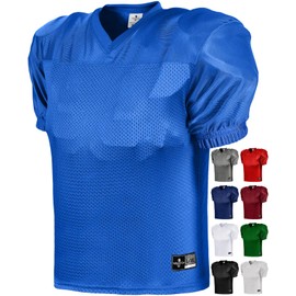 Exxact Sports Boys Football Practice Jersey - Pro-Style, Lightweight & Breathable Mesh Youth Football Jersey for Kids (Royal Blue, Youth Large/X-Large)