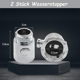 Alethron Pack of 2 Water Stopper Shower Shut-off Valve Water Flow Control Valve Stop Function Shower Head Valve for Flow Regulation Water Shut-off Valve in Universal Size Flow Limiter
