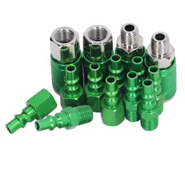 Accesorios de manguera aérea, 4pcs acoplador universal y 10pcs i/m kit de enchufe aleación aluminio 1/4in conector rápido universal accesorios de manguera aire ARO