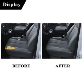 NLQR Front Driver or Passenger Side Bottom Replacement Seat Cover & Foam Cushion Compatible with Chevy Express GMC Savana Van 2003-2014 Microfiber Leather Dark Gray
