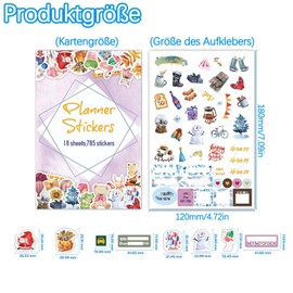 Sticker Set, 785 Pieces Stickers, Scrapbook Accessories, Beautiful Attractive Motivational Stickers for Teenagers and Adults, Calendar Journal Accessories Sticker Book