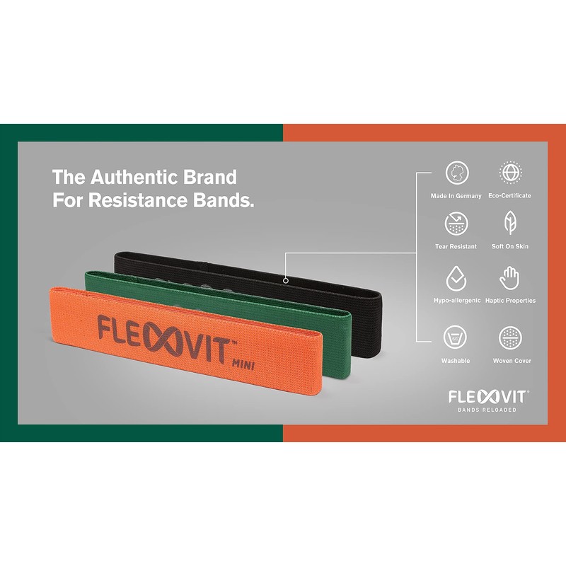 FLEXVIT Mini Fitness Band Athletic (Green) - Fitness Bands for