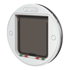 Cat Mate 4-way locking glass socket, cat flap, white.