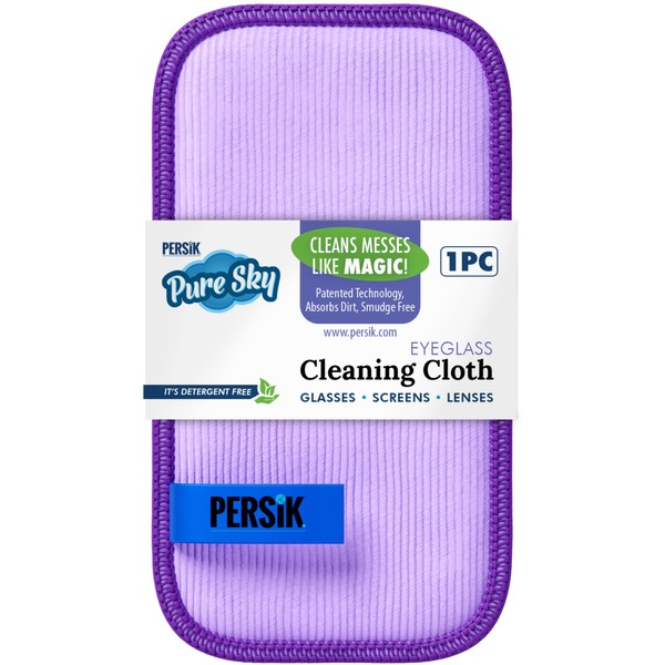 Pure-Sky Eyeglass Cleaner Cloth – Streak Free Leaves no Wiping Marks - Ultra Microfiber Eyeglass Cleaner Wipes - [1 Pack] - Cleans Lenses, Glasses, Screens, Cameras, Cell Phone, Eyeglasses, Tablets