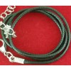 Buycelebrate Black Leather Twisted Hand Braided Rope Chain Cord String