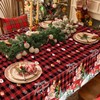 POPOYU Pack of 2 Christmas Tablecloths, 137 x 274 cm,