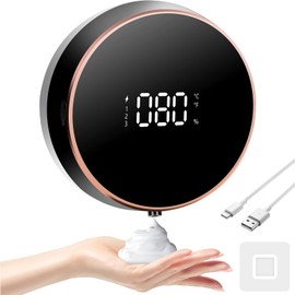 FAYIBUY Automatic Soap Dispenser 3 Levels Adjustable 300 ml Wall Mounted Soap Dispenser Electric Foam Soap Dispenser for Bathroom Kitchen Office School (Black)