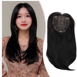 【Wig Terrace】Wig Terrace Partial Wig, Hair Piece, Long Straight, Bob, Natural, Approx. 17.7-19.7 inches, Breathable, Synthetic Skin, Point Wig, White Hair Concealer, Attached Hair, Top Cover, Women