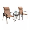 COSTWAY 3PCS Patio Outdoor Furniture Bistro Conversation Set With Adjustable