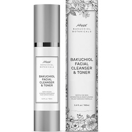 Bakuchiol Botanicals Cleanser + Toner All-in-One 3.4 Oz - Clinical Strength Bakuchiol with Aloe, Witch Hazel & Hyaluronic Acid - All Natural Plant Derived Ingredients - Made in USA